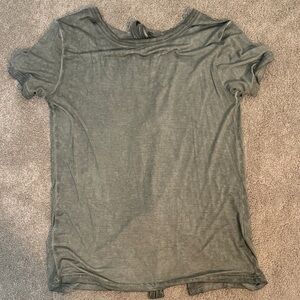 Women's Short Sleeve Tee with Ties on Back